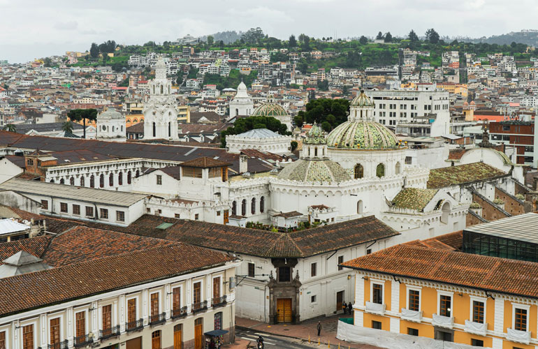 Luchtfoto van Quito in Ecuador