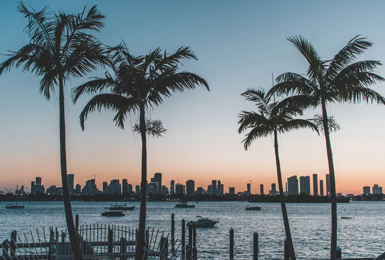 Miami Beach, Florida, Skyline.