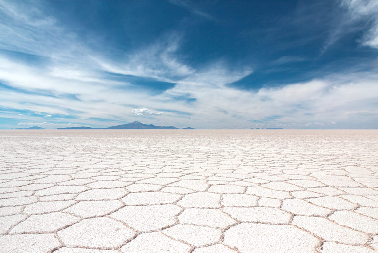 Salar de Uyuni zoutvlakte in Bolivia