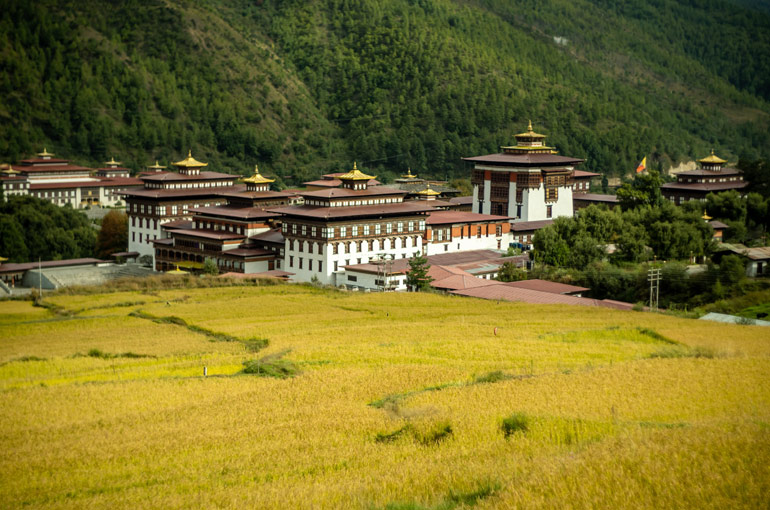 Tashicho dzong in Thimphu, Bhutan